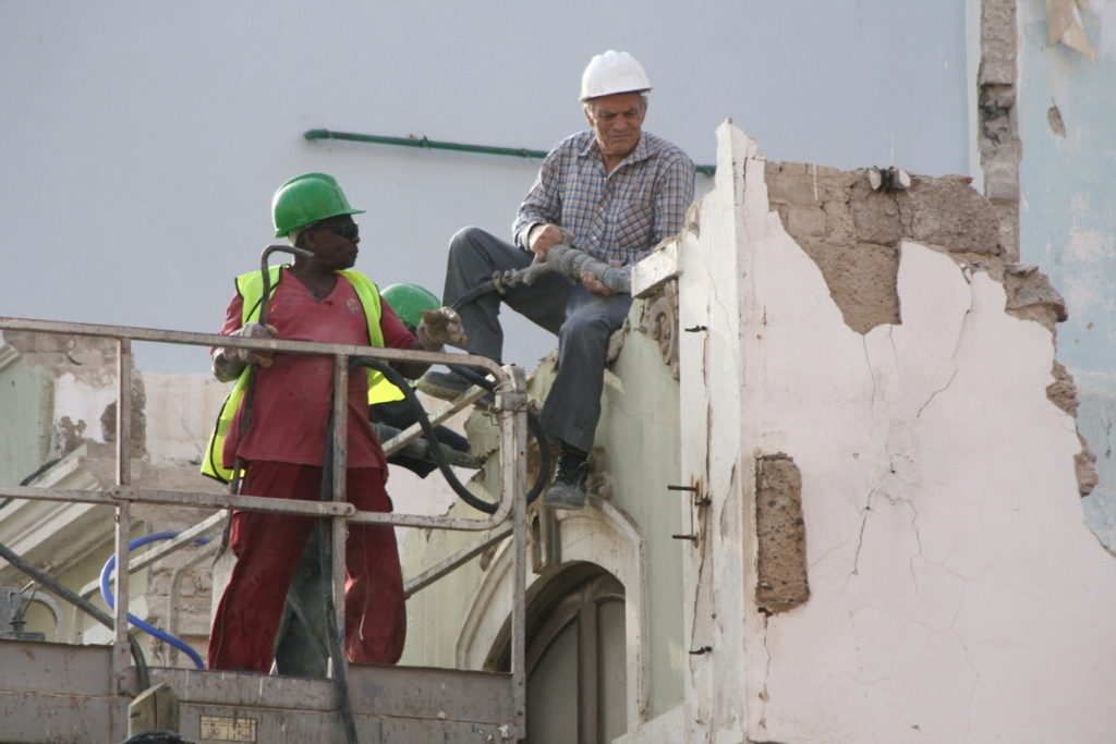 Men working at a site