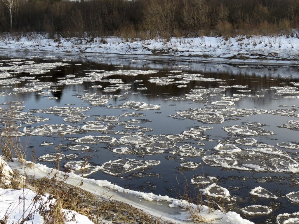 river, sludge, water