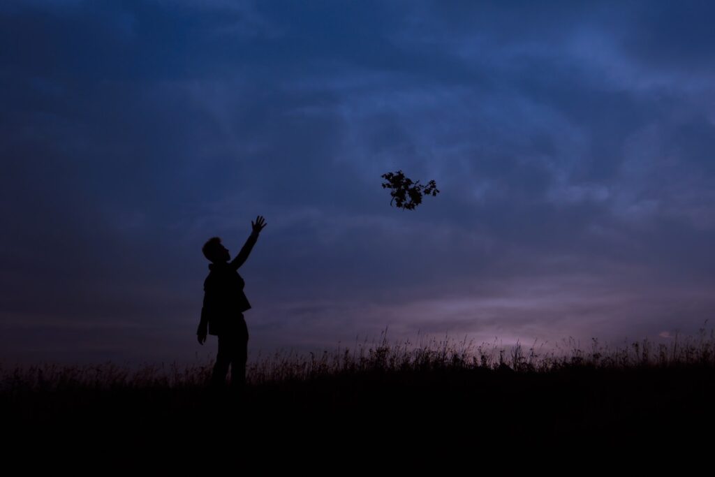 silhouette of man during sunset